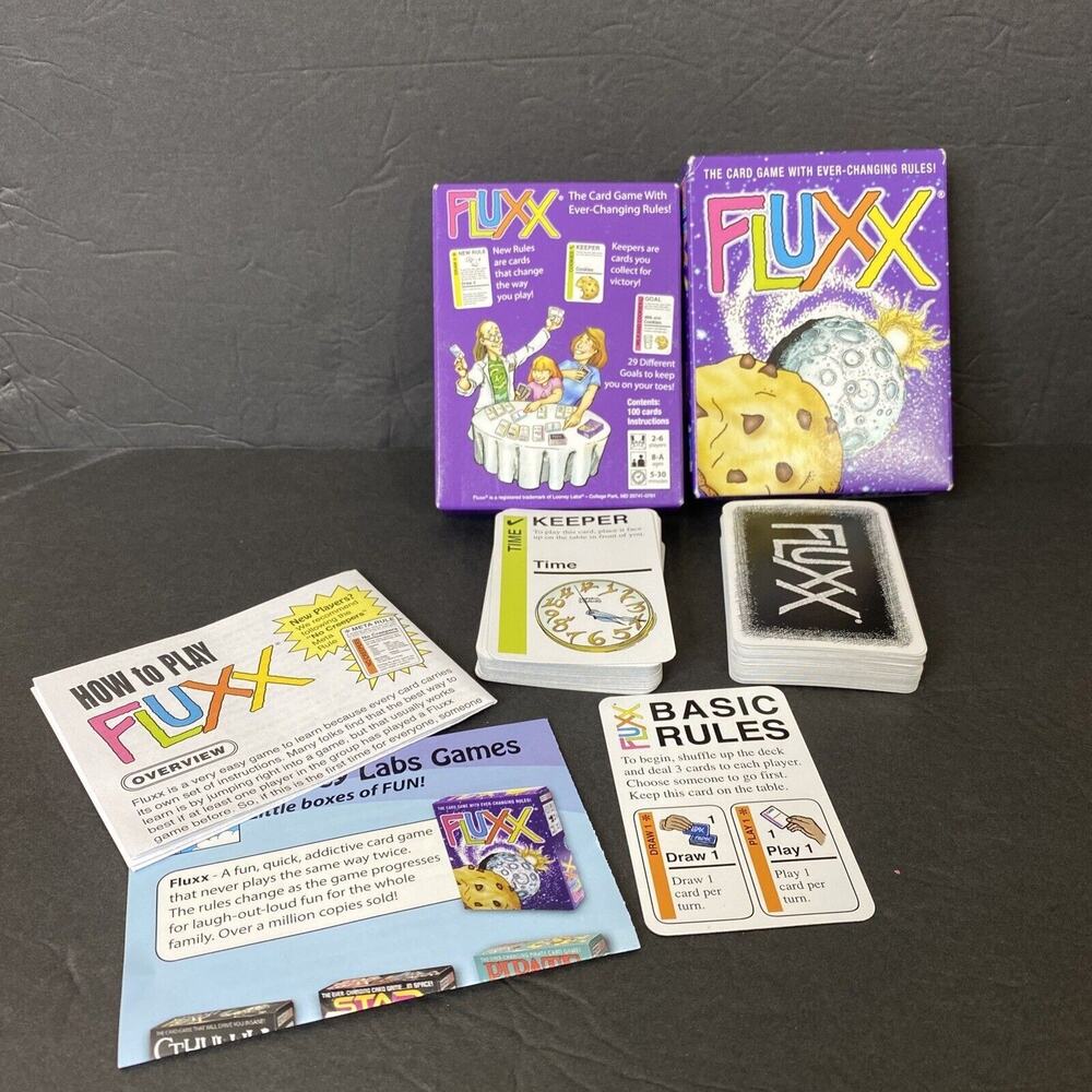 Fluxx Card Game Looney Labs Group Party Family Fun Set Collecting